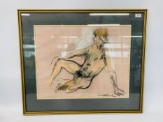 FRAMED PASTEL STUDY "NUDE MAN"