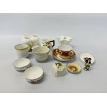 GROUP OF VINTAGE PORCELAIN TO INCLUDE ROYAL WORCESTER HAND PAINTED PIN TRAY AND A GRAIS HEWIT