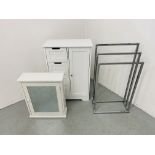 A MODERN WHITE FINISH FOUR DRAWER BATHROOM CABINET - W 56CM. D 30CM. H 81CM.