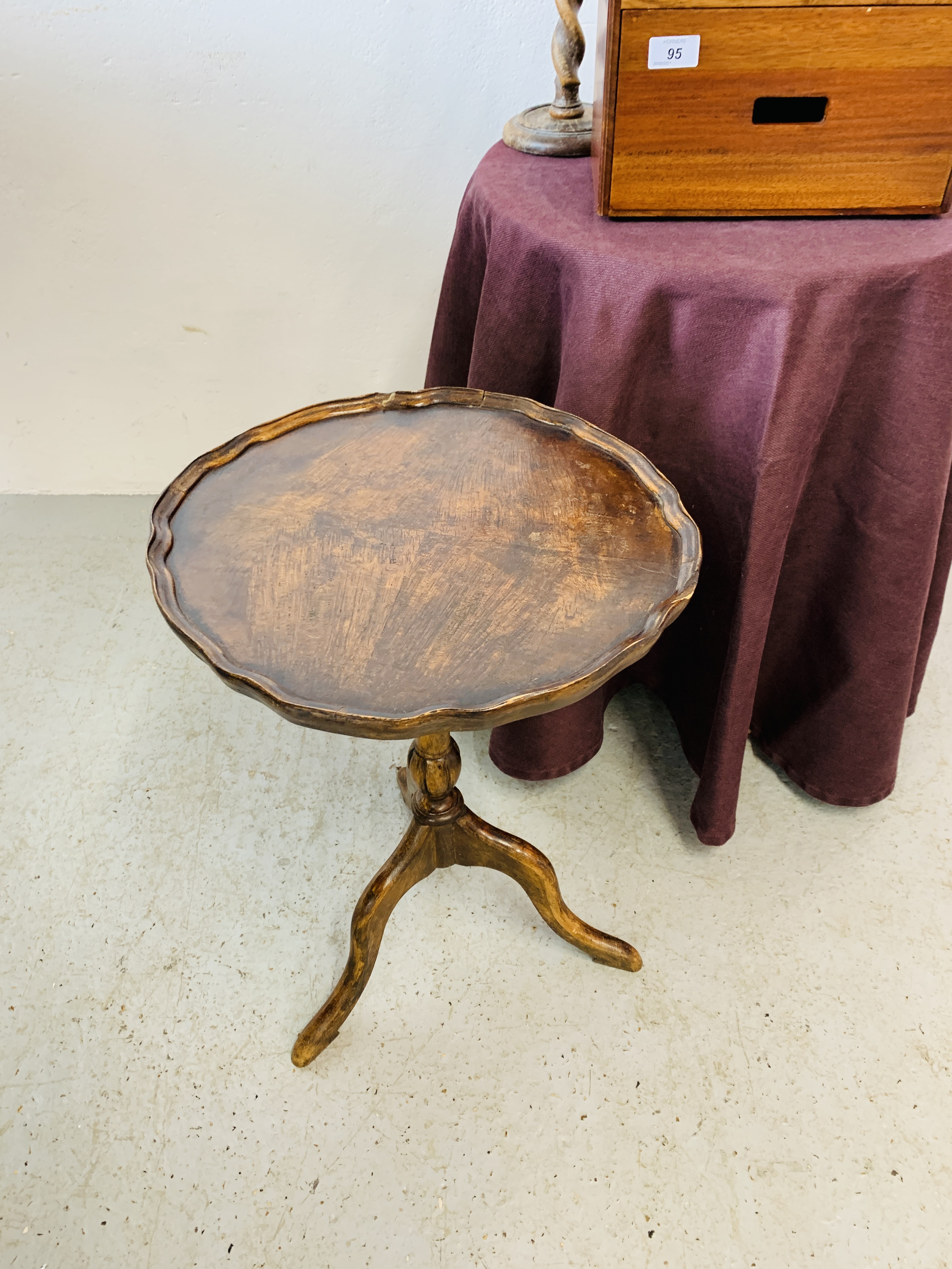 A MAHOGANY SINGLE DRAWER CD STORAGE BOX, PAIR OF OAK BARLEY TWIST CANDELABRA, - Image 8 of 10