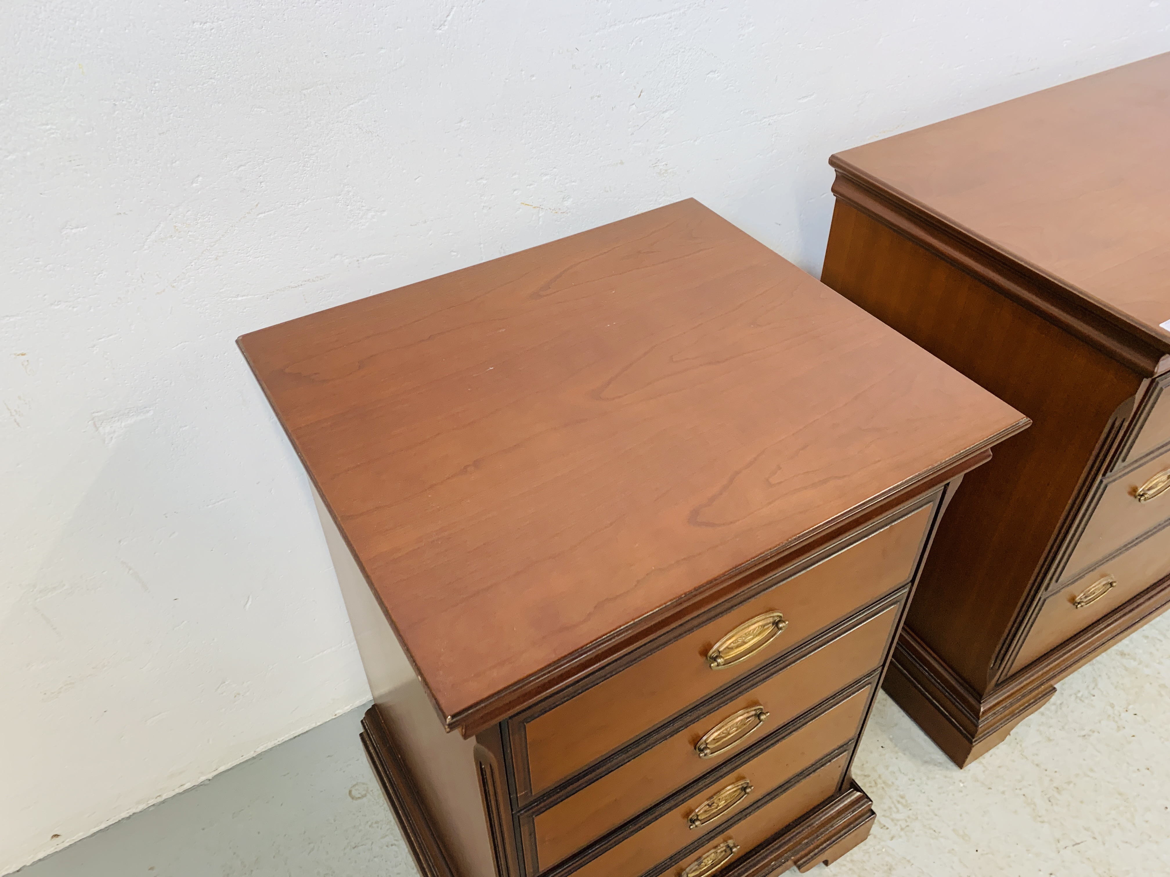 A MODERN STAG CHERRYWOOD FINISH THREE DRAWER CHEST - W 81CM. D 46CM. H 75CM. - Image 7 of 16