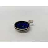 GEORG JENSEN SALT WITH BLUE GLASS LINER