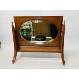 EDWARDIAN SHERATON REVIVAL MIRROR - W 55CM X H 49CM.