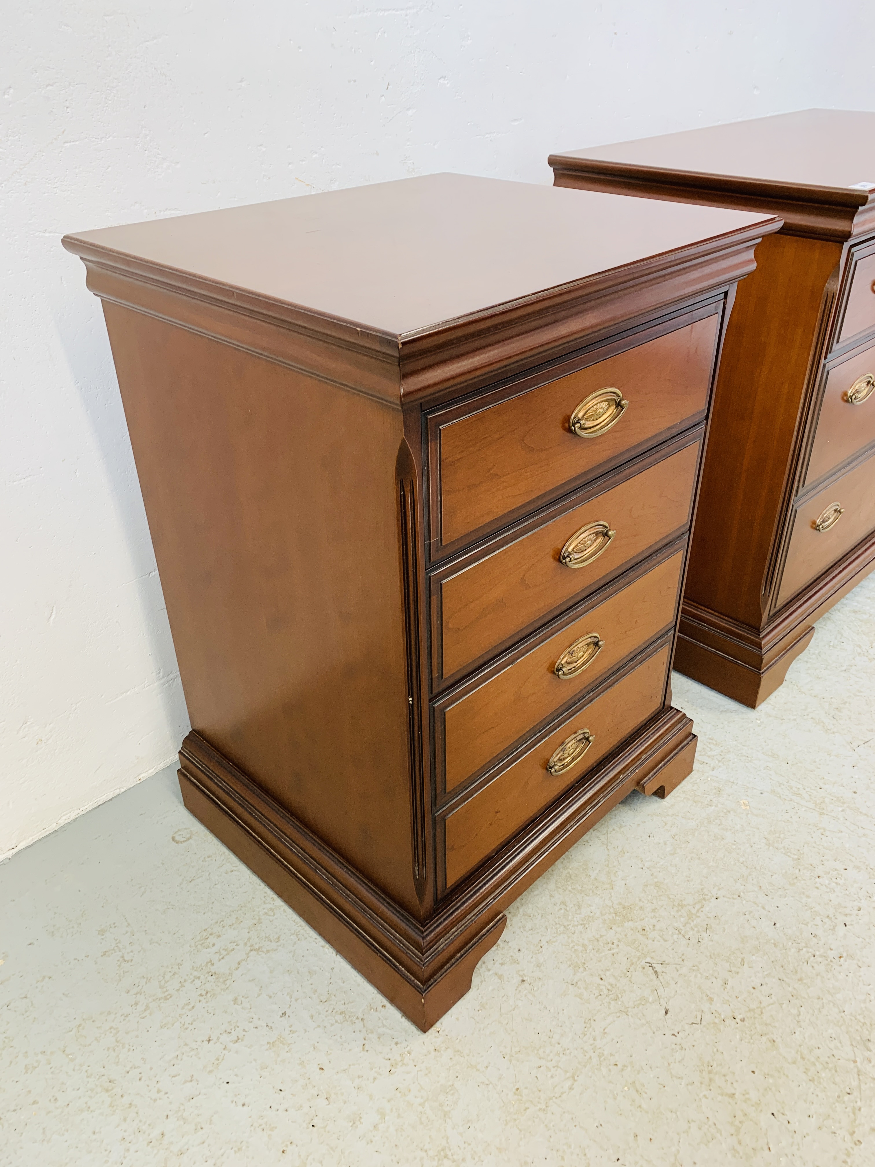 A MODERN STAG CHERRYWOOD FINISH THREE DRAWER CHEST - W 81CM. D 46CM. H 75CM. - Image 6 of 16