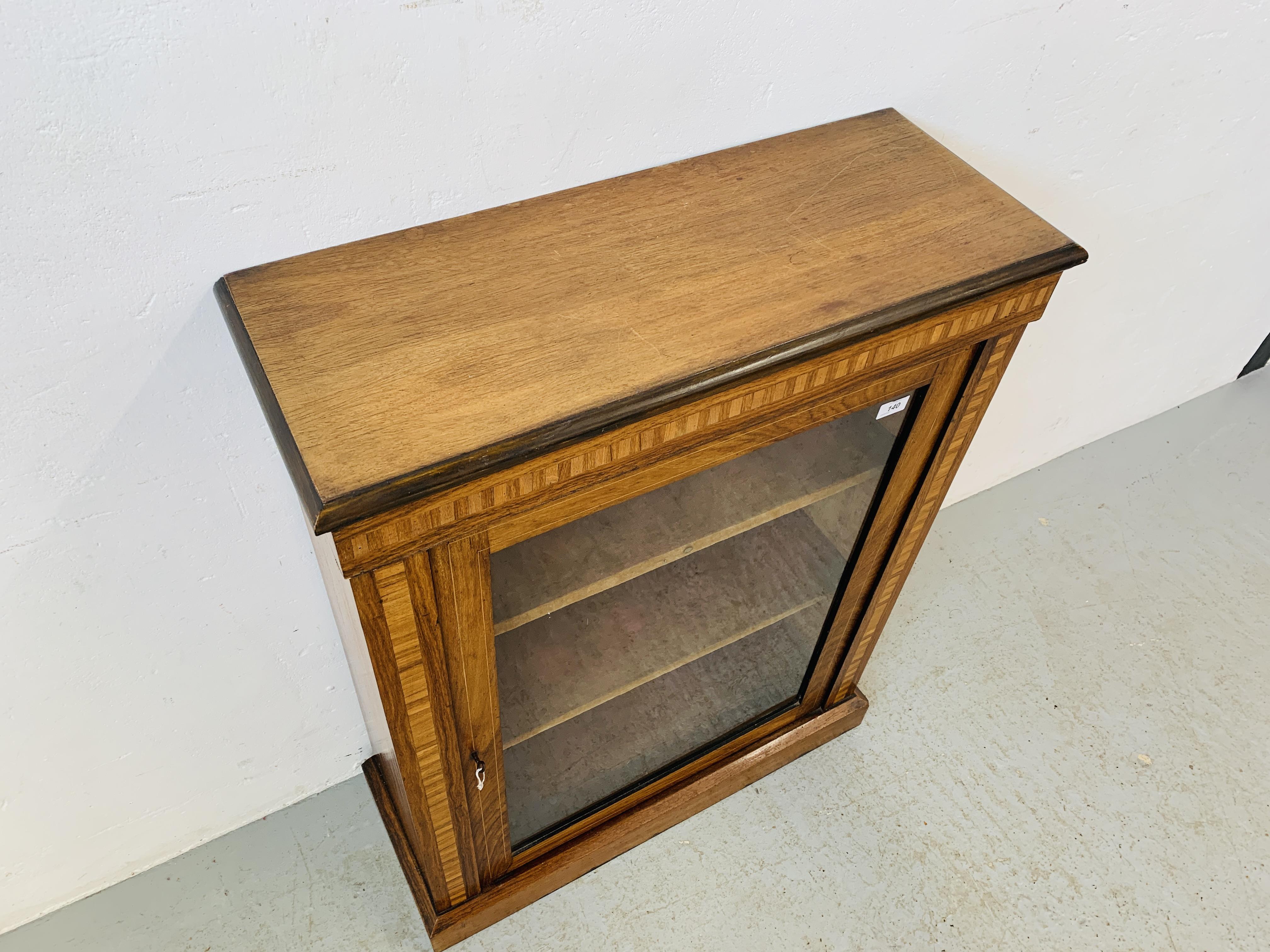 EDWARDIAN GLAZED FRONT DISPLAY CABINET - H 67CM X D 30CM X W 75CM. - Image 7 of 9