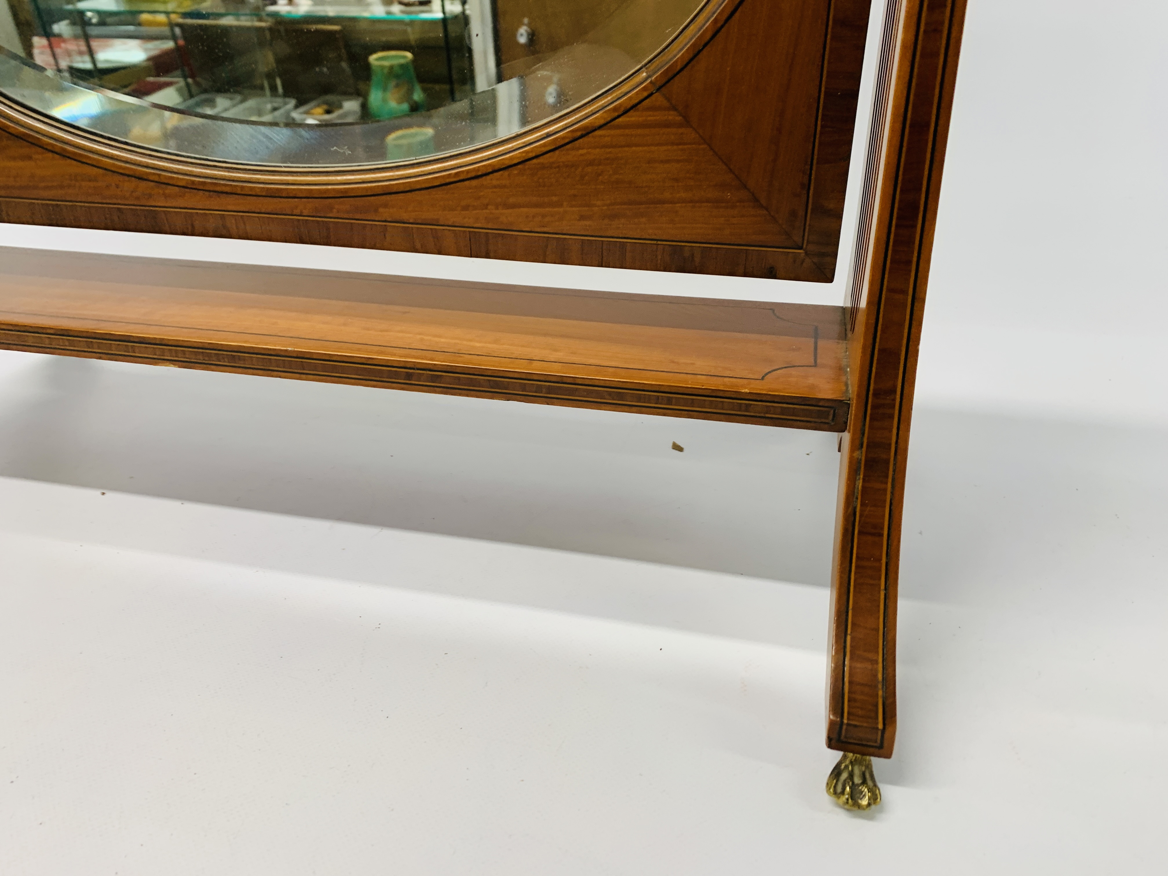 EDWARDIAN SHERATON REVIVAL MIRROR - W 55CM X H 49CM. - Image 6 of 8