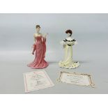 2 X COALPORT FIGURINES TO INCLUDE "ALEXANDRA AT THE BALL" 10809 / 12500 MYSTIQUE 2171 / 9500 WITH