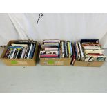 THREE BOXES CONTAINING A COLLECTION OF NEEDLE AND SEWING CRAFT BOOKS, COOKERY BOOKS,