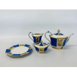 1920'S 4 PIECE BAVARIA TEA SET COMPRISING TEAPOT, MILK JUG,