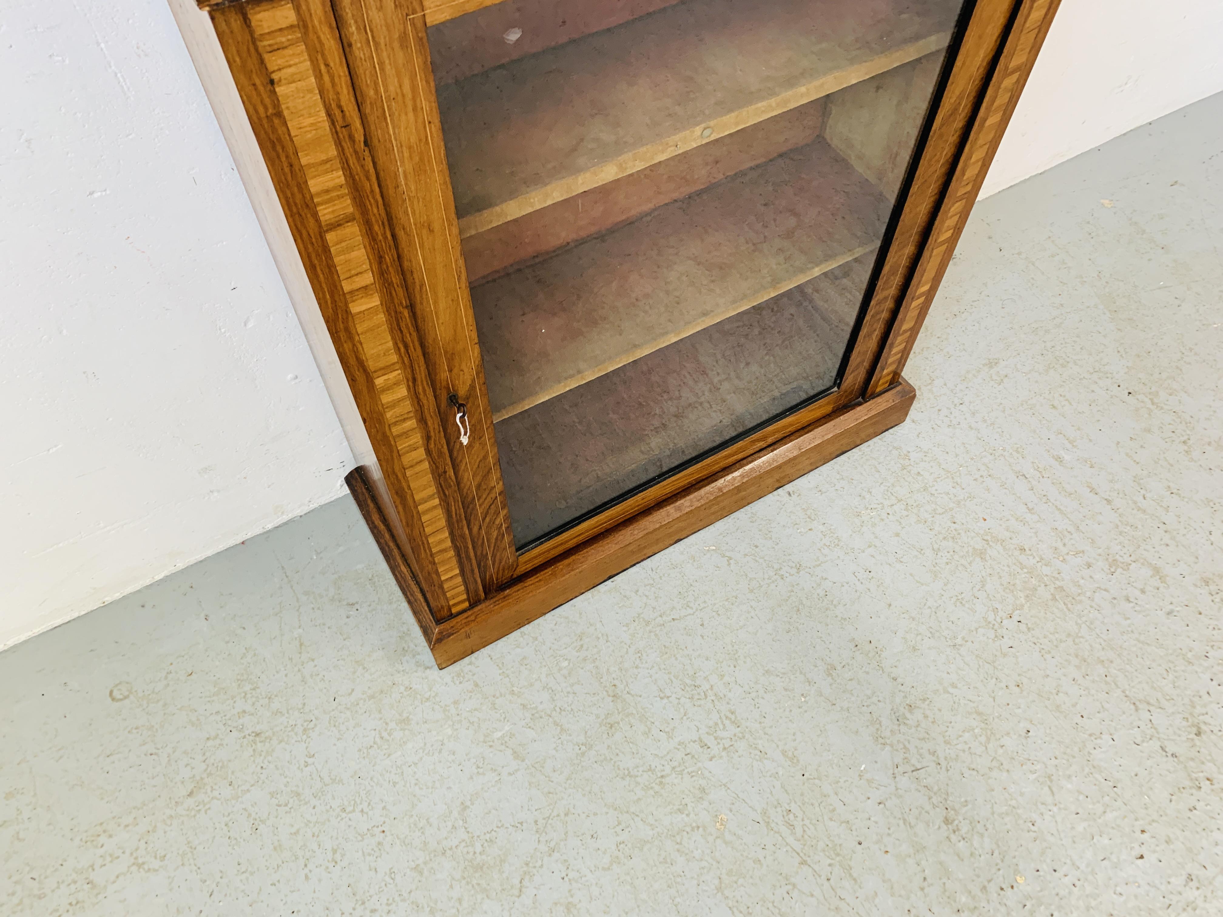 EDWARDIAN GLAZED FRONT DISPLAY CABINET - H 67CM X D 30CM X W 75CM. - Image 8 of 9