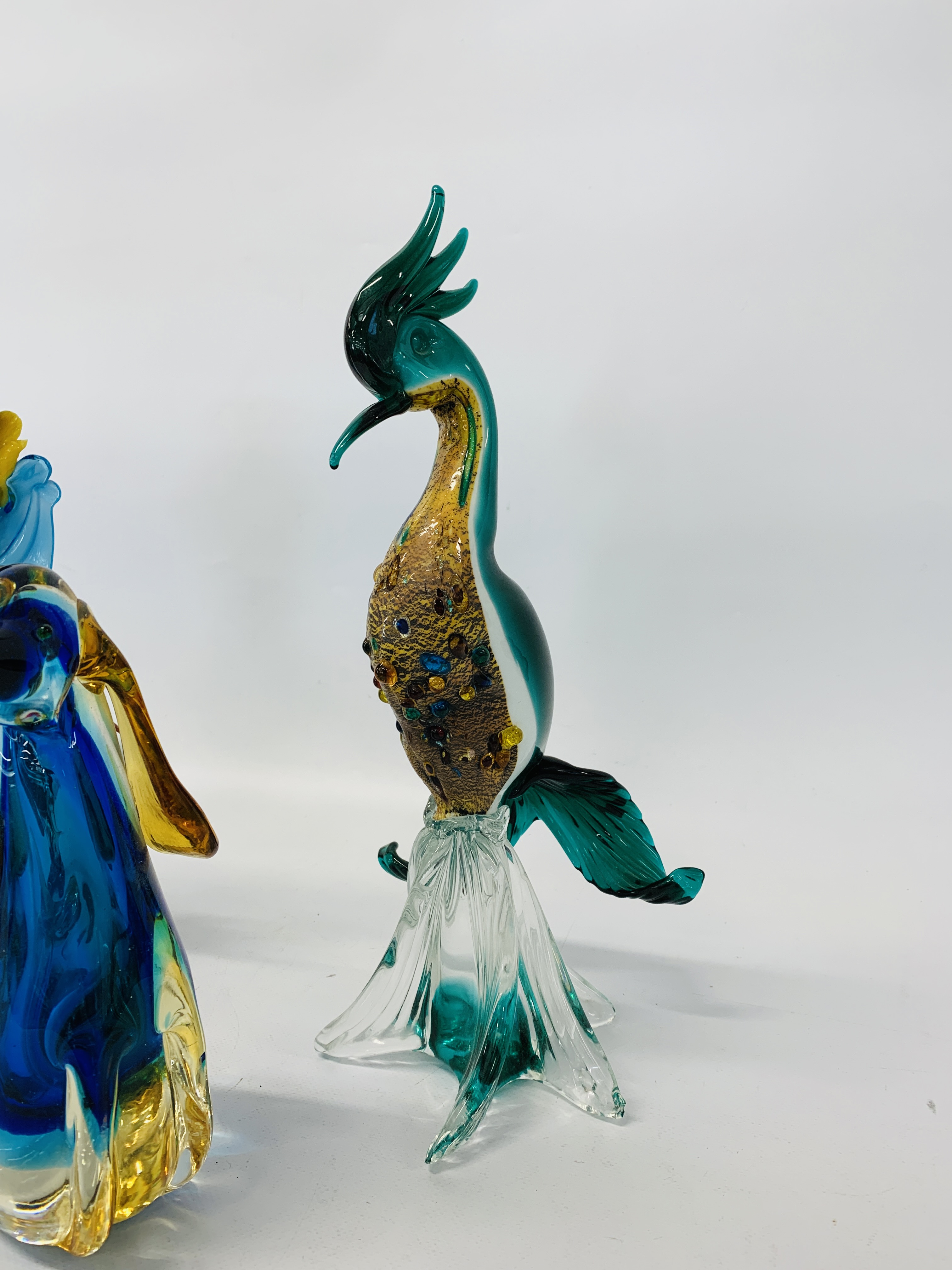 3 X MURANO GLASS STUDIES TO INCLUDE A PEACOCK, - Image 2 of 12