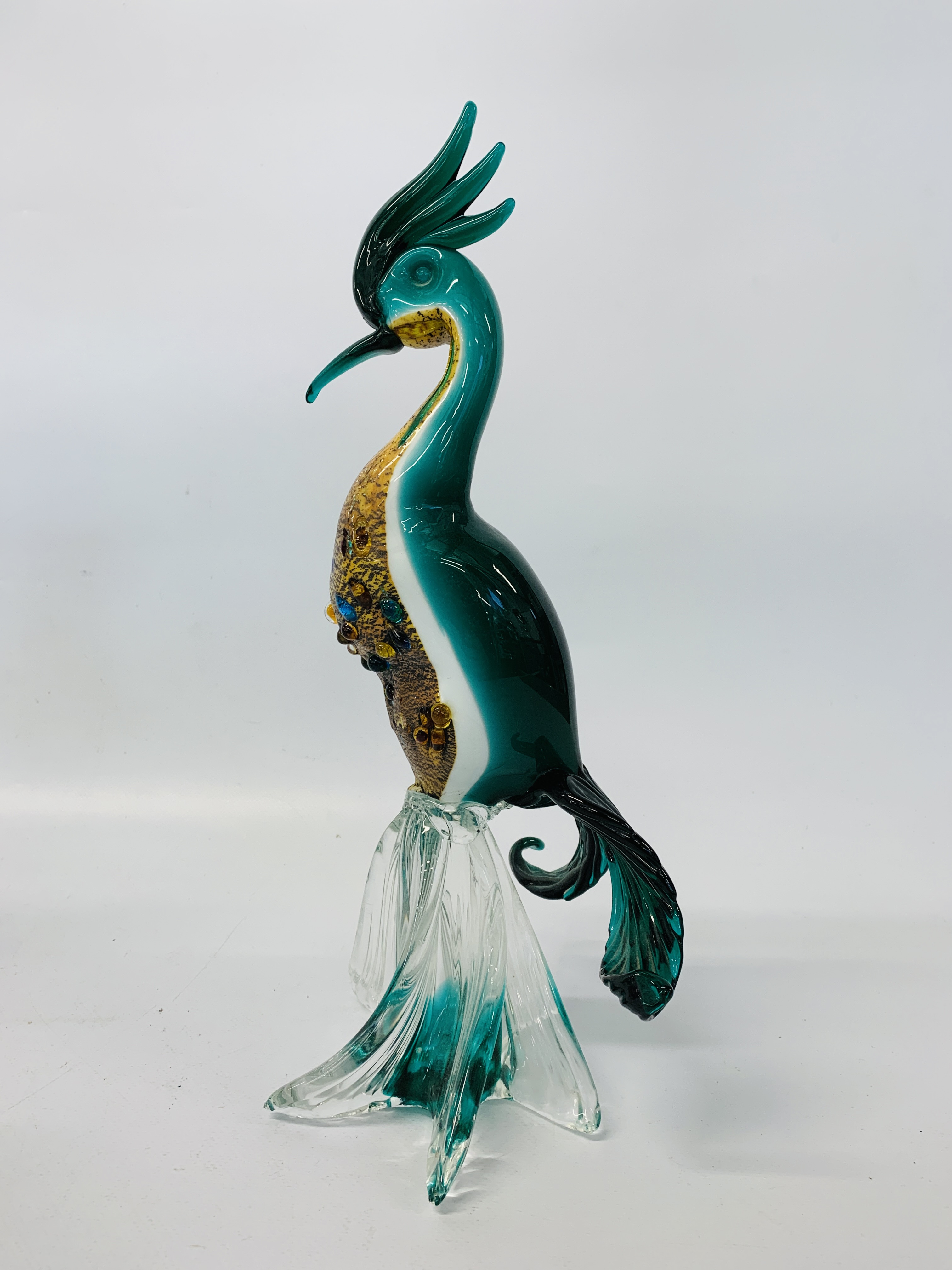 3 X MURANO GLASS STUDIES TO INCLUDE A PEACOCK, - Image 6 of 12
