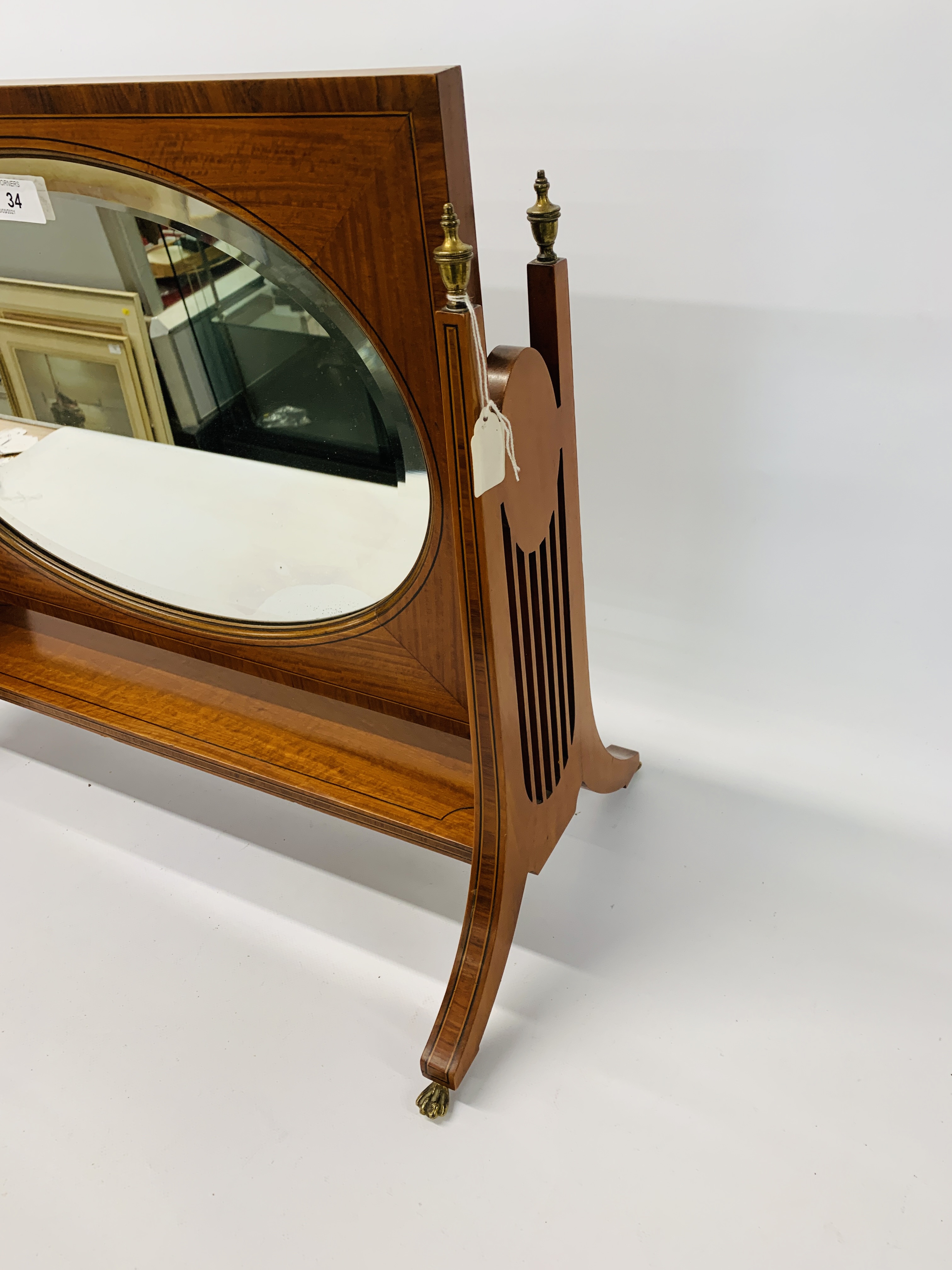 EDWARDIAN SHERATON REVIVAL MIRROR - W 55CM X H 49CM. - Image 2 of 8