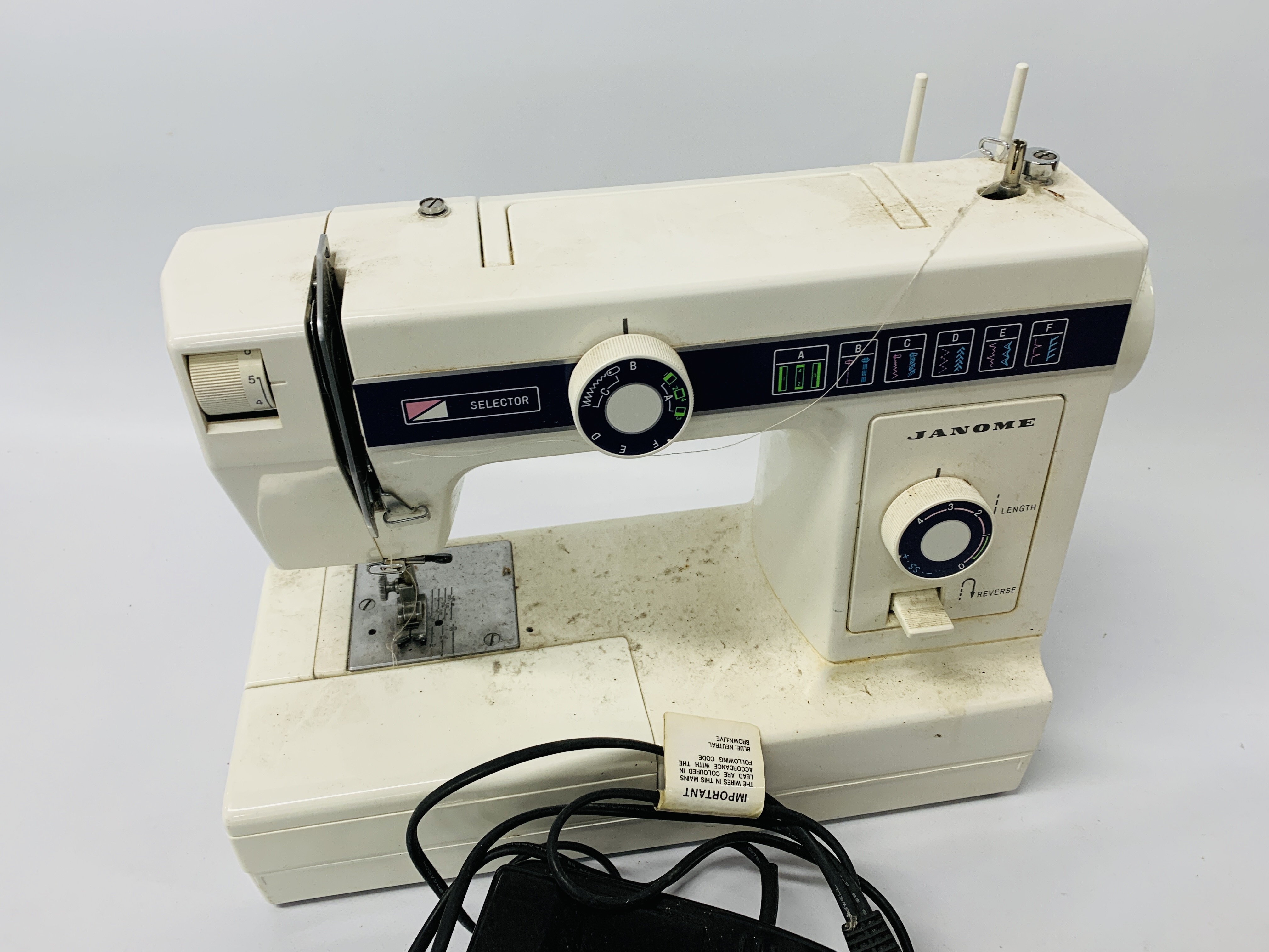 JANOME 110 SEWING MACHINE + VARIOUS KNITTING AND SEWING ACCESSORIES - SOLD AS SEEN - Image 2 of 12