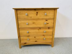 A MODERN PINE FOUR DRAWER CHEST W 75CM, H 80CM,