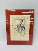 VINTAGE LIMITED EDITION COLOURED FASHION PRINT 69 / 150 BEARING SIGNATURE (H 30CM X W 21.