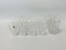 SET OF 6 WATERFORD HI BALL GLASSES TOGETHER WITH A SET OF 6 WATERFORD TUMBLERS AND A PAIR OF