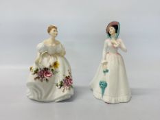 TWO ROYAL DOULTON PORCELAIN FIGURINES TO INCLUDE "JULIA" HN 2706 AND "MARILYN" HN 3002 WITH BOXES