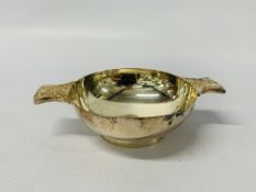 SCOTTISH QUAICH - THE HANDLES WITH CELTIC DESIGN - EDINBURGH 1994 - W 14.5CM.