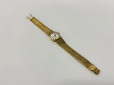 A LADIES INVICTA 9CT GOLD WRIST WATCH STRAP A/F