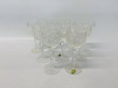 9 X WATERFORD CRYSTAL HOCK GLASSES