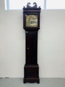 AN ANTIQUE OAK CASED GRANDFATHER CLOCK, THE BRASSED CHAPTER DIAL MARKED JOSEPH CROSKILL,
