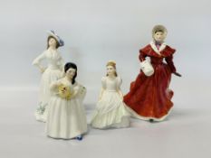 TWO ROYAL DOULTON PORCELAIN FIGURINES TO INCLUDE "THE SKATER" HN 3439 (A/F),