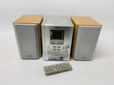 PANASONIC CD STEREO SYSTEM SA-PM10 PAIR OF SPEAKERS AND REMOTE - SOLD AS SEEN