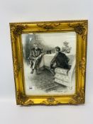 GILT FRAMED WILMOT LUNT 1909 CHARCOAL ETCHING 29 X 24CM