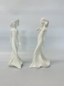 TWO ROYAL DOULTON PORCELAIN FIGURINES TO INCLUDE "CAREFREE" HN 3026 AND "WISTFUL" HN 3664 WITH