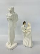 TWO ROYAL DOULTON PORCELAIN FIGURINES TO INCLUDE "HAPPY ANNIVERSARY" HN 3254 AND "WEDDING VOWS" HN