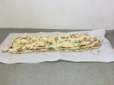 2 PAIRS OF LINED ROSE PATTERNED CURTAINS - L 217CM X W 160CM APPROX.