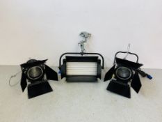 A PAIR OF SACHTLER DIRECTOR 2 COMPACT 2KW STAGE LIGHTS + SACHTLER TOPAS 330 STAGE LIGHT - SOLD AS