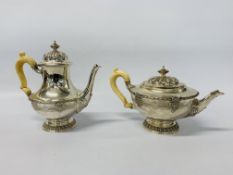 SILVER COFFEE AND TEAPOT,