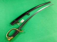 A FRENCH ARTILLARY SWORD MODEL 1829 WITH BRASS FRAME,