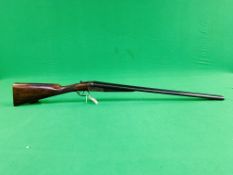 HUGHES 12 BORE SIDE BY SIDE SHOTGUN # 6096 - (ALL GUNS TO BE INSPECTED AND SERVICED BY QUALIFIED