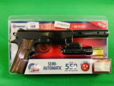 A CROSSMAN TAC SEMI-AUTOMATIC 1911 BB CO² AIR PISTOL WITH LASER BOXED AS NEW - (ALL GUNS TO BE