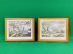 A PAIR OF GILT FRAMED SPORTING PRINTS,