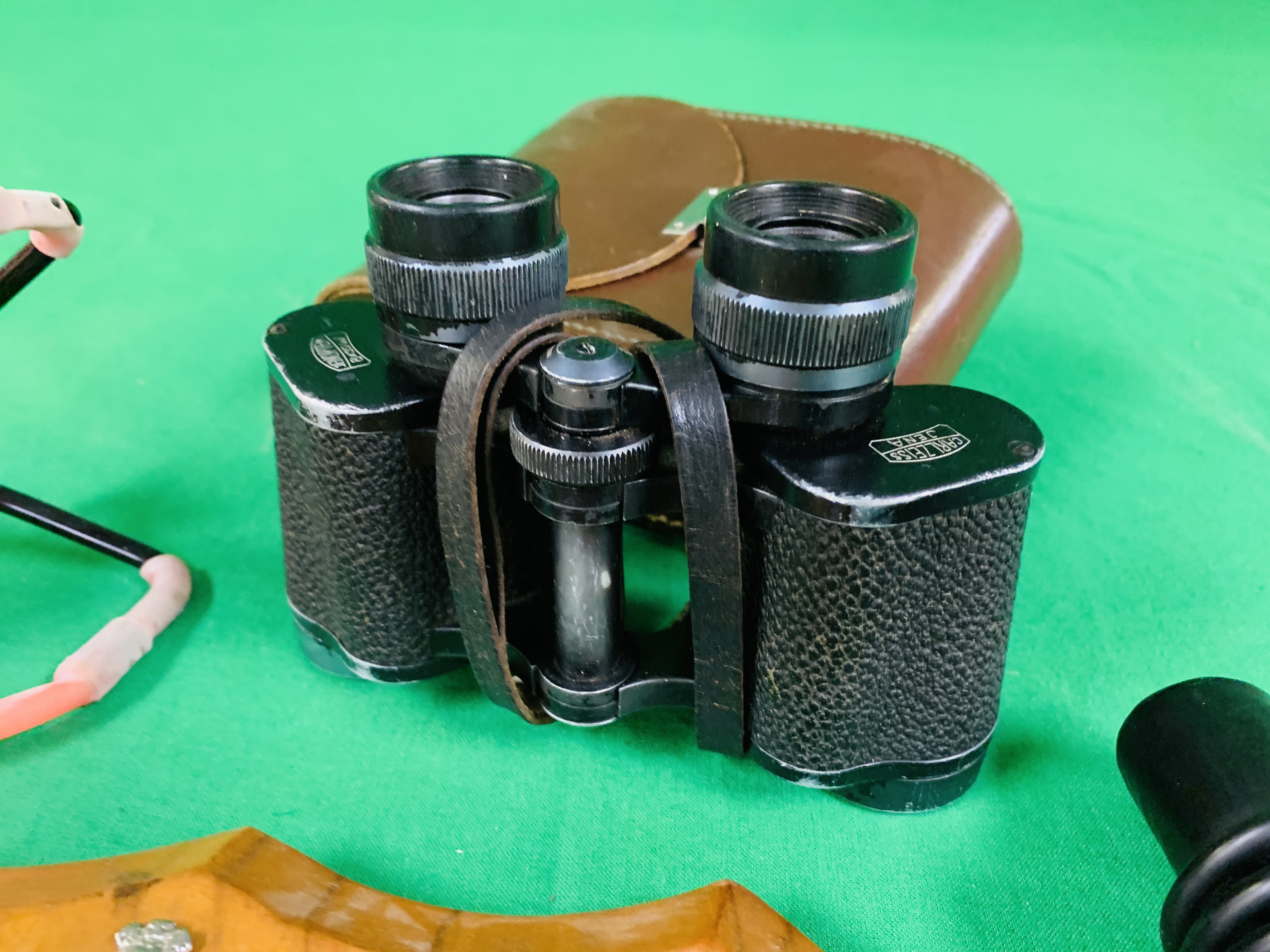 A PAIR OF CARL ZEISS 8 X 30 BINOCULARS, A DUCK CALL, SLINGSHOT & BALL BEARINGS, - Image 3 of 7