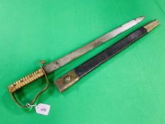 A BRITISH WILKINSON SAW BACK PIONEER SWORD WITH SCABBARD