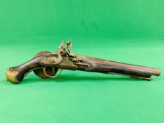 TWO REPRODUCTION FLINTLOCK PISTOLS INCLUDING BRANDER & POTTS (ALL GUNS TO BE INSPECTED AND SERVICED