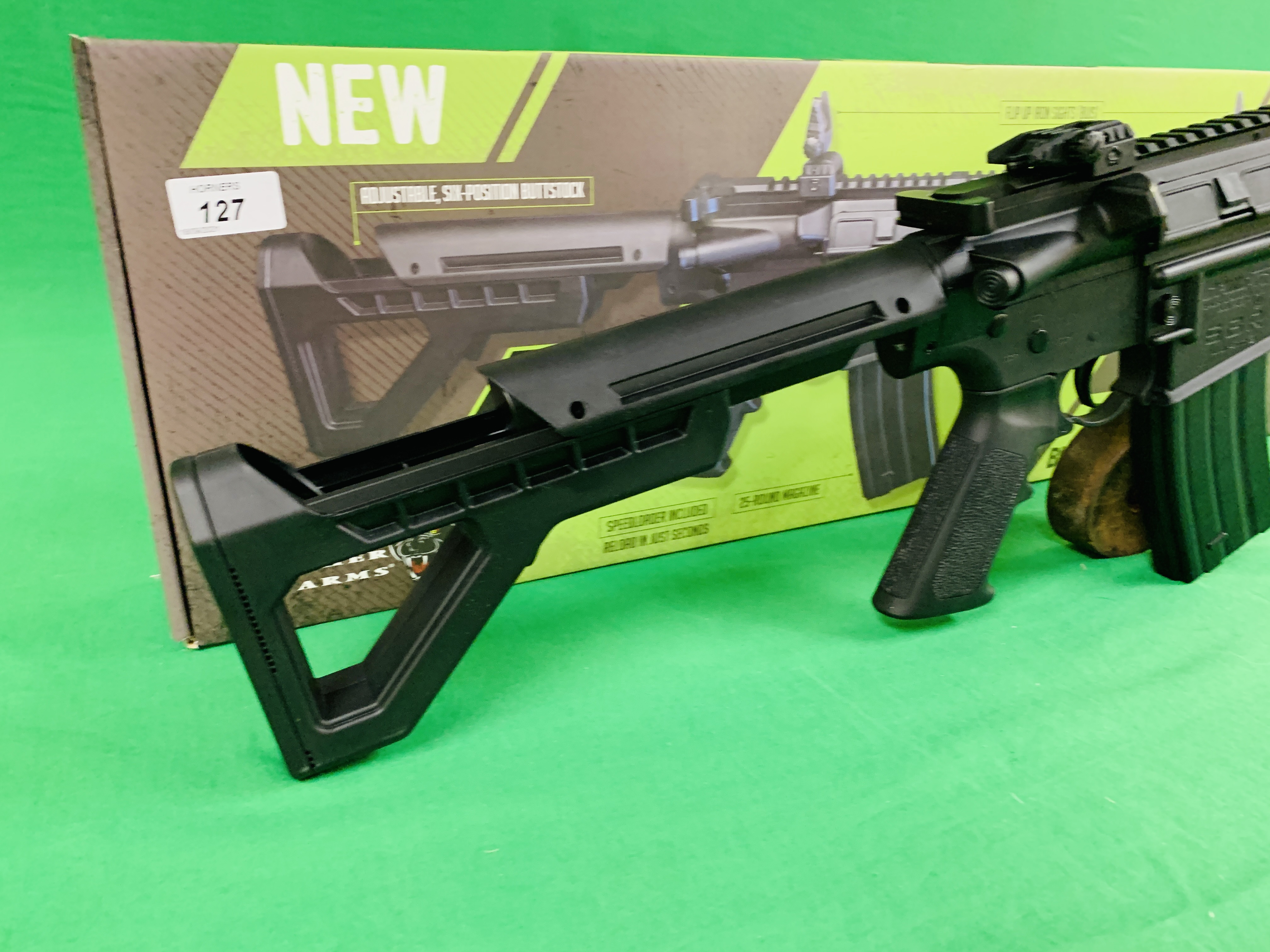A CROSMAN PANTHER ARMS SBR DPMS SEMI-AUTO BLOWBACK ACTION CO² BB AIR RIFLE BOXED AS NEW - (ALL - Image 4 of 11