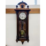 VINTAGE VIENNESE MAHOGANY CASED WALL CLOCK