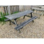 A TIMBER PICNIC BENCH LENGTH 183CM