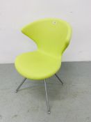 TONON ITALIAN DESIGNED CHAIR WITH LIME SEAT DESIGNED BY MARTIN BALLENDAT