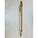 VINTAGE 2 PIECE SPLIT CANE FISHING ROD BY FOSTER BROS 245CM WITH CANVAS SLEEVE