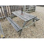 A TIMBER PICNIC BENCH LENGTH 135CM