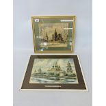 2 FRAMED RUSSIAN WATERCOLOURS "TEMPLE SCENES" INDISTINCT SIGNATURE