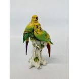 C19 FRENCH SAMSON STYLE FAIENCE BIRD / BUDGIES,