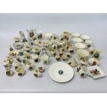 COLLECTION OF CRESTED WARE TO INCLUDE GOSS, ARCADIAN, TANKS, CUPS AND SAUCERS ETC.